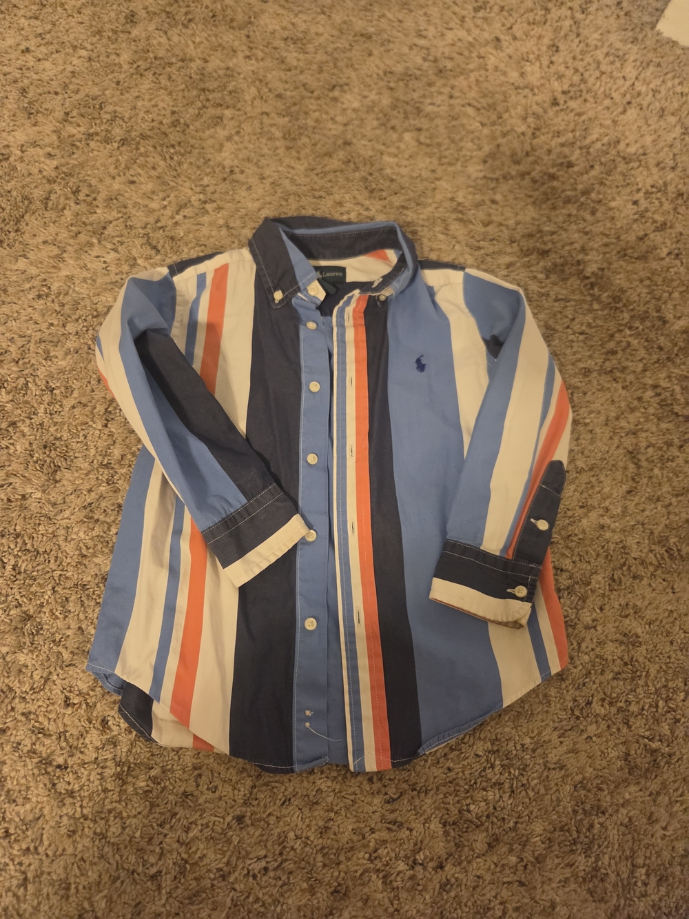 Polo by Ralph Lauren Boys' Blue & White Striped Button-Down Shirt